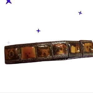 Vintage Dog Photo Bracelet Stretch Panels Small Breeds